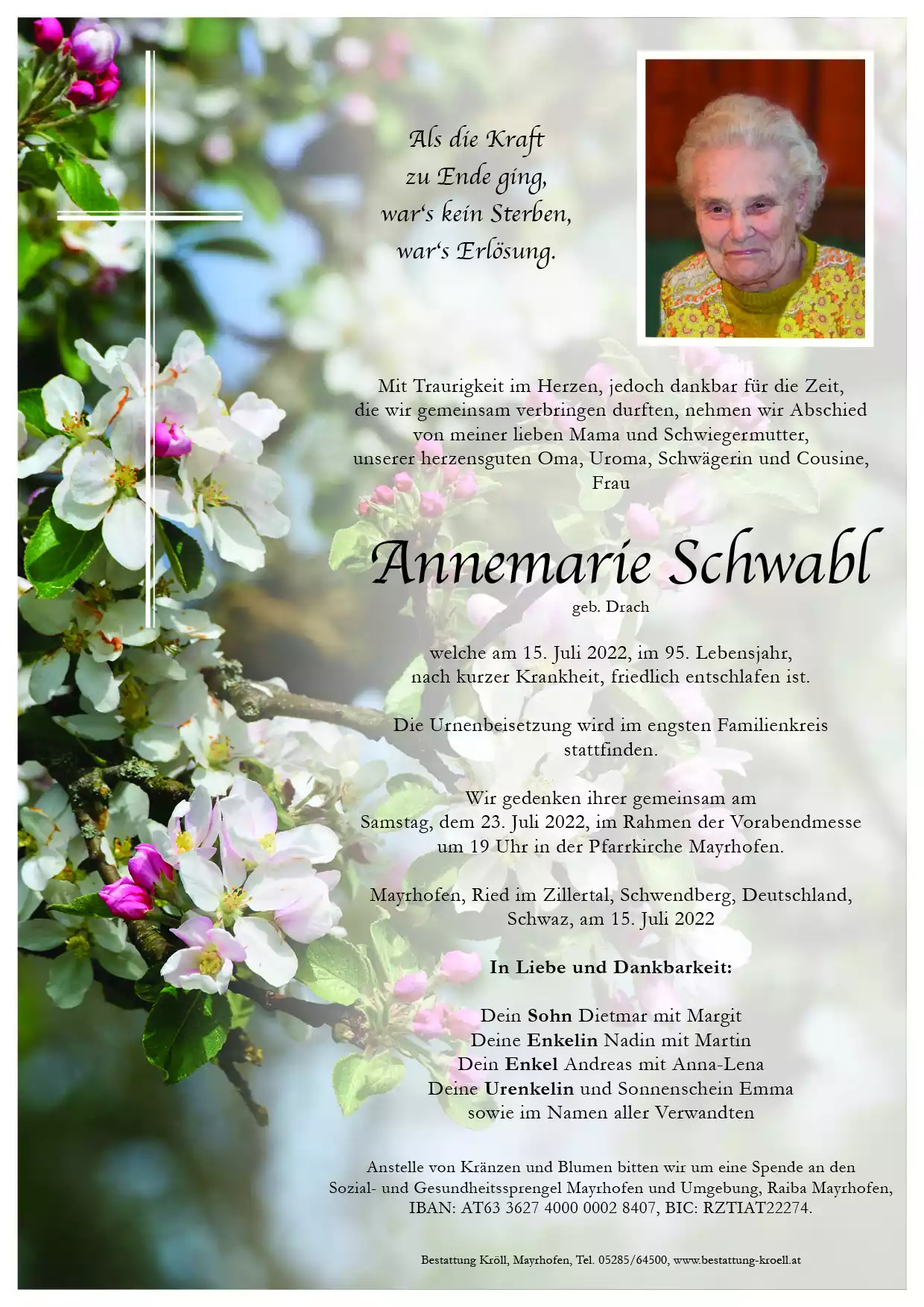 Parte von Annemarie Schwabl